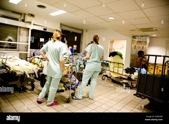 Personnel médical dans le service d'urgence de l'hôpital Saint-Antoine à Paris.