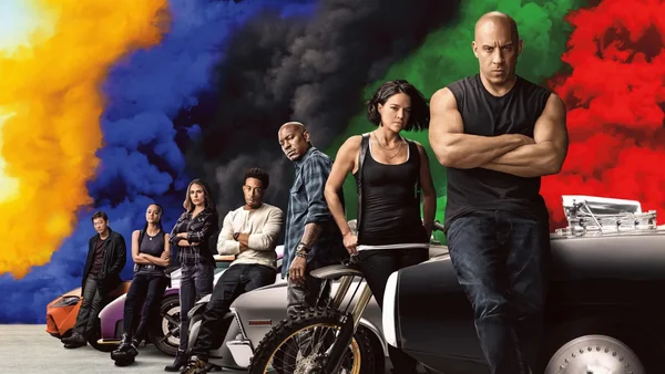 Affiche de Fast & Furious 9 avec le casting principal.