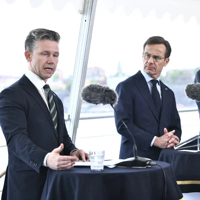 Conférence de presse conjointe entre la Suède et Naval Group pour la commande de quatre frégates.