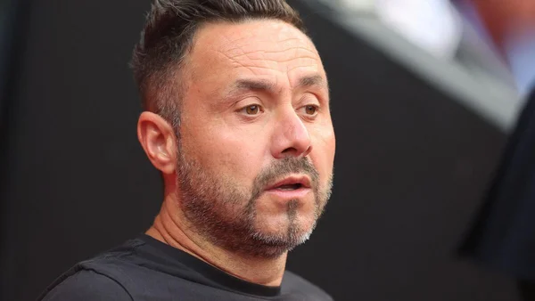Roberto De Zerbi, entraîneur de l’OM, lors d’une conférence de presse.