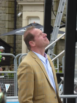 Le directeur de course Christian Prudhomme lors d'une compétition cycliste.