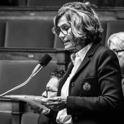 Béatrice Bellamy, députée de la 2e circonscription de Vendée, lors d'une intervention officielle.