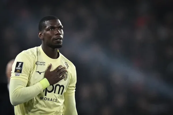 Paul Pogba lors de son retour sur le terrain avec l'AS Monaco face au Stade Rennais.