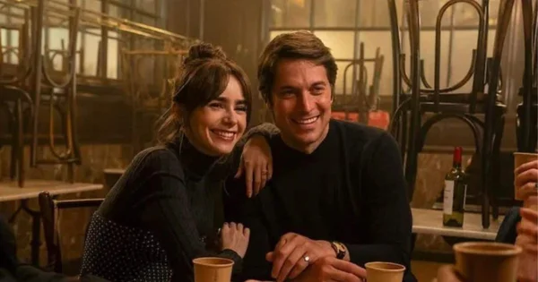 Lily Collins et Henry Cavill dans une scène d'Emily in Paris saison 5.