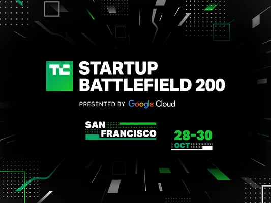 Affiche promotionnelle du Startup Battlefield 200 à San Francisco, présenté par Google Cloud.