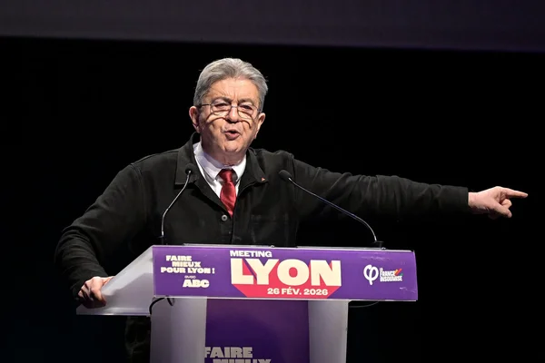 Jean-Luc Mélenchon lors d'un meeting à Lyon en février 2020.