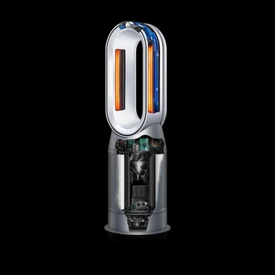 Vue en coupe du Dyson Purifier Hot+Cool montrant ses composants internes.