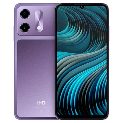 Rendu du HMD Vibe 2 5G, un nouveau smartphone finlandais équipé d'un chatbot IA indien.