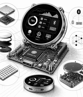 Schéma technique du microcontrôleur ESP32-S3 utilisé par Clawdmeter.