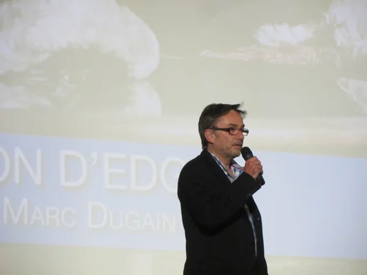 Marc Dugain lors de la présentation du docufiction « La Malédiction d'Edgar » au Festival de Deauville 2013.