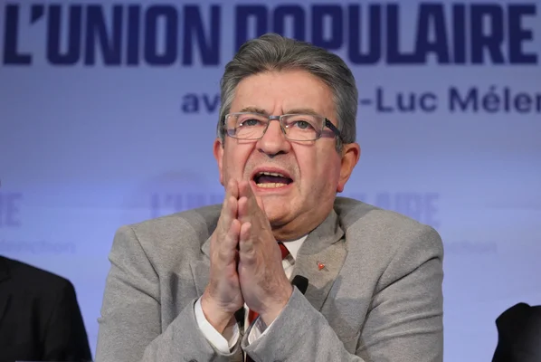 Jean-Luc Mélenchon lors d'un discours de l'Union populaire.