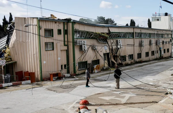 Vue des dégâts après la démolition des bureaux de l'UNRWA à Jérusalem-Est.