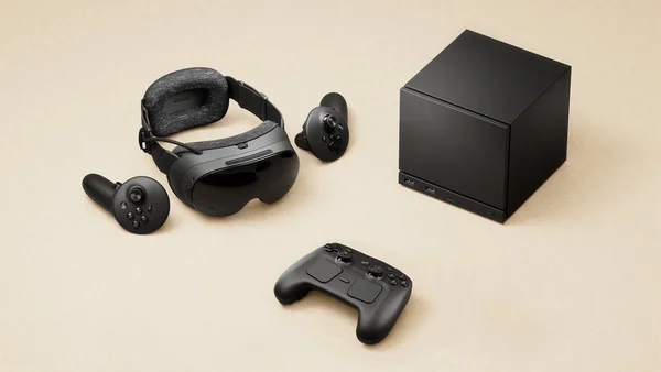 Ensemble de matériel Valve : casque VR, manettes et Steam Controller
