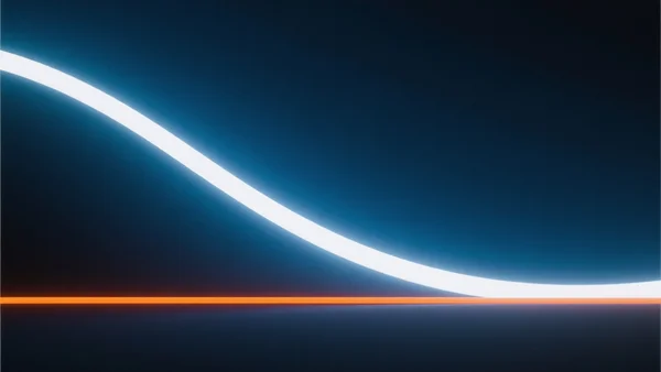 Graphique simple montrant des courbes de coûts d'IA qui montent et des revenus qui restent à zéro, fond bleu sombre, lignes lumineuses blanches et oranges