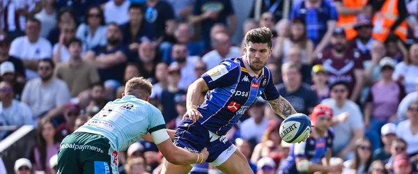 Action de jeu lors du match UBB-Bath.