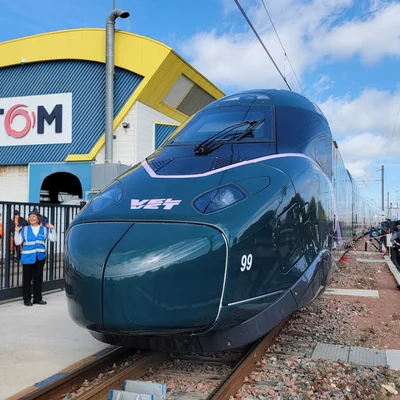 Le premier TGV de Velvet, dont le lancement vers l'ouest de la France est prévu pour 2028.