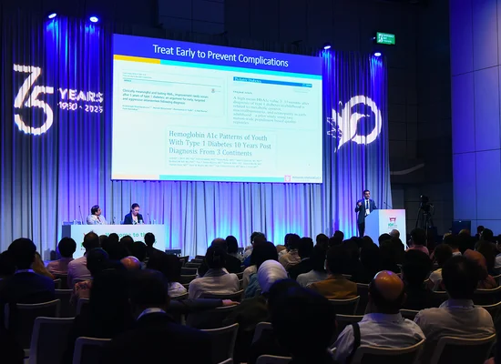 Conférence médicale lors d'un congrès de la Fédération Internationale du Diabète.