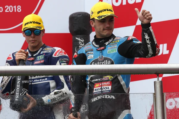 Fabio Di Giannantonio et Arón Canet sur le podium du Grand Prix d'Argentine 2018.