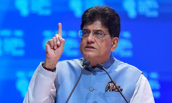 Piyush Goyal s'adressant à la presse ou lors d'un discours.