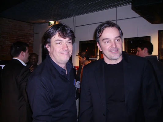 Alain Marschall et Olivier Truchot, animateurs des Grandes Gueules, à Toulouse en janvier 2007.
