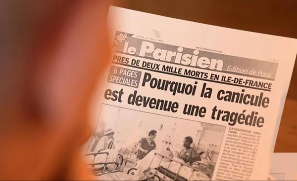 Une du journal Le Parisien consacrée à la canicule de 2003.
