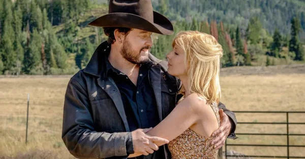 Une scène romantique de la série Yellowstone.