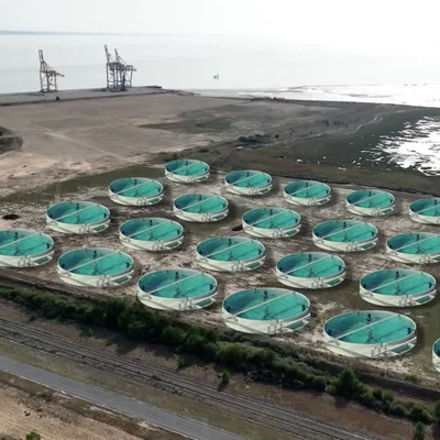 Infrastructure du projet Pure Salmon sur le site portuaire girondin.