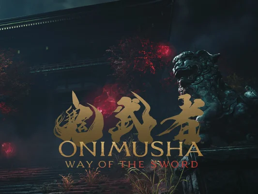 Affiche promotionnelle d'Onimusha: Way of the Sword avec une ambiance japonaise traditionnelle.