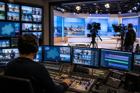 Régie de production de BFM TV.