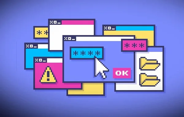 Illustration conceptuelle évoquant le désordre numérique et la cybersécurité, en lien avec les bloqueurs de publicités.