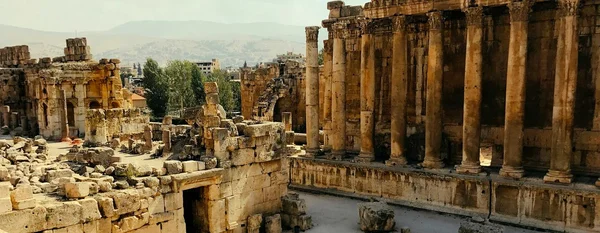 Les ruines de Baalbek, autre site patrimonial libanais, avec ses colonnes monumentales.