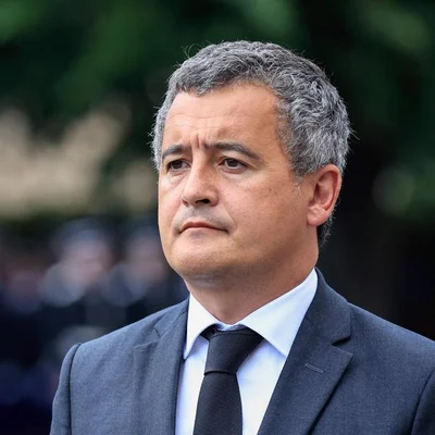 Gérald Darmanin lors d'une intervention en extérieur.