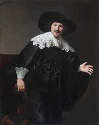 Un homme se levant de sa chaise (1633) de Rembrandt, huile sur toile.