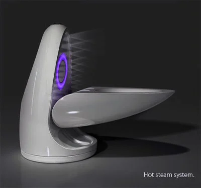 Dispositif futuriste avec système de vapeur chaude.