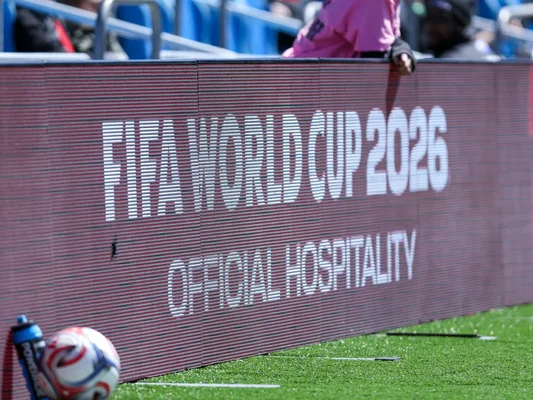Panneau d'hospitalité officiel pour la Coupe du Monde 2026 de la FIFA.