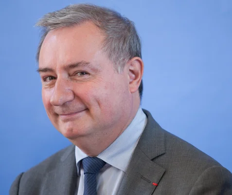 Jean-Luc Moudenc, maire (LR) de Toulouse, lors d'une conférence de presse.