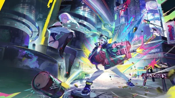 Scène évocatrice de l’ambiance cyberpunk qui pourrait être intégrée à Wuthering Waves lors du crossover.