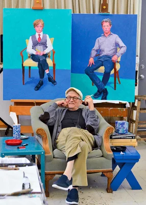 David Hockney, portrait récent de l'artiste britannique.