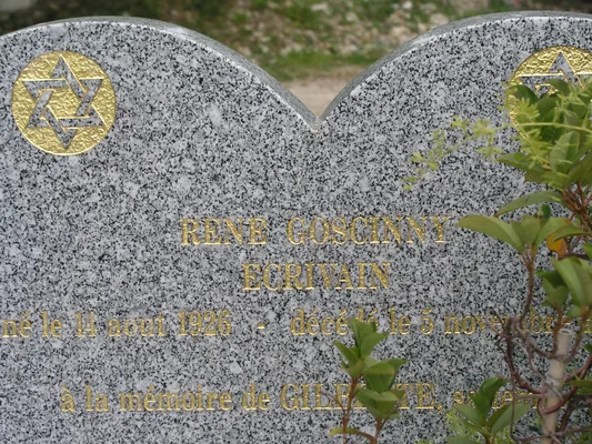 Tombe de René Goscinny et de son épouse à Nice.