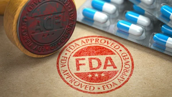 Tampon 'FDA APPROVED' illustrant l'approbation du bémotrizinol par la FDA.