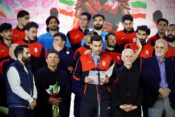 La délégation iranienne lors d'une conférence de presse à son arrivée au Mexique.