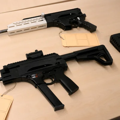 Prototypes d'armes imprimées en 3D, dont un FGC-9 MkII, saisis.