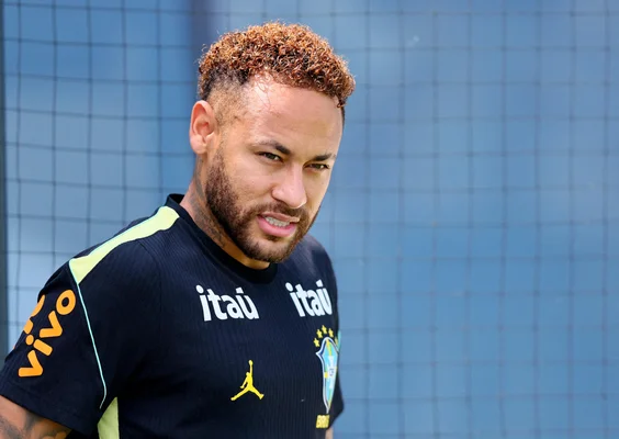 Neymar à l'entraînement avec la sélection brésilienne