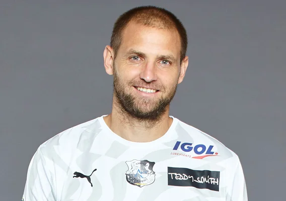 Mathieu Bodmer avec le maillot de l'Amiens SC, club qu'il a également représenté.