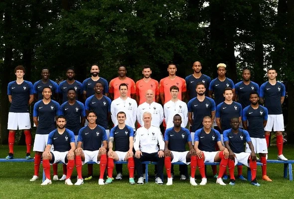 La photo officielle de l'équipe de France pour la Coupe du monde 2018.