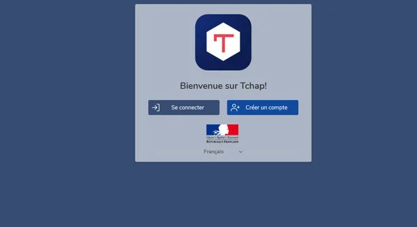 Page de connexion de Tchap, la messagerie sécurisée des agents de l'État