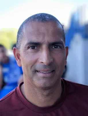 Sabri Lamouchi lors d'un match de National 2 entre Lyon-La Duchère et l'Olympique d'Alès en Cévennes en 2022-2023.