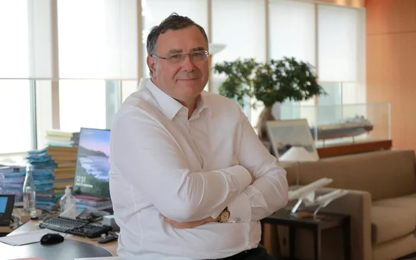 Patrick Pouyanné dans son bureau.