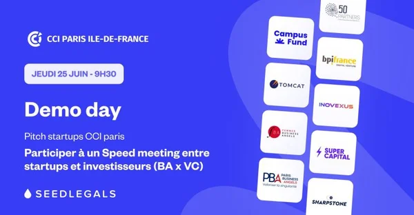 Affiche promotionnelle du Demo Day organisé par la CCI Paris Île-de-France.