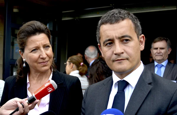 Gérald Darmanin et Agnès Buzyn lors d'un déplacement ministériel à Dijon, le 5 septembre 2017.